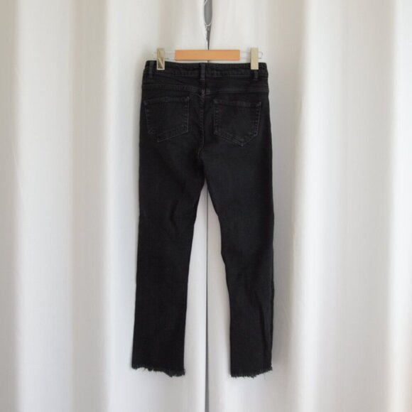 Maje Paris Black High Rise Straight Jeans Sz M/6 - Picture 3 of 7